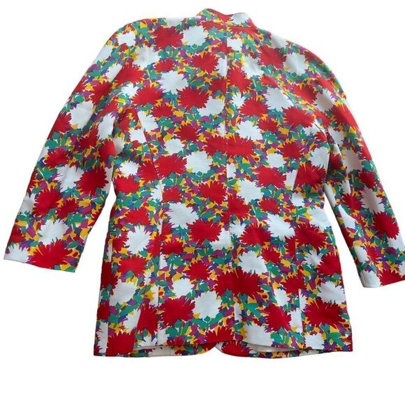 ESCADA by Margaretha Ley Multicolored Floral Button Down Jacket LARGE - Picture 3 of 15